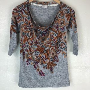 Postmark Anthropologie Jacaranda Floral Top fall